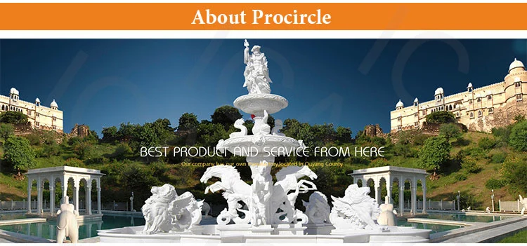 Outdoor Decorative Garden Large Granite Fountain & Marble Fountain Statue Water Horse and Lion Stone Fountain for Sale