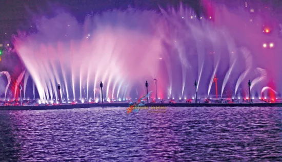 Bangladesh Fuente de lago grande y moderna Baile de agua Música Fuentes flotantes al aire libre con luces
