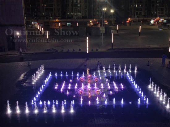 Fuente de agua interactiva Fabricante China Fuente seca con pista de baile musical para jardín