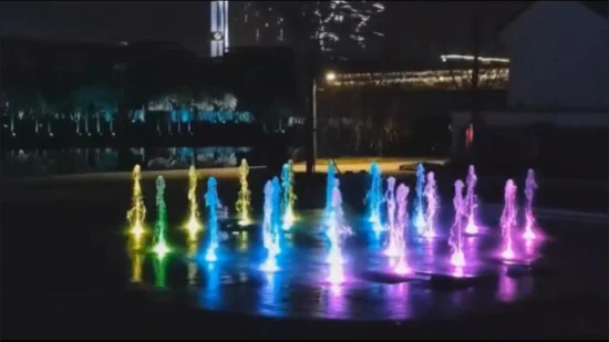 Luces LED coloridas que saltan la fuente del piso seco de la piscina musical del jet